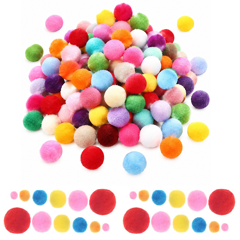Art Craft Game - 300PCS/Pack Fluffy Pom Poms Random Colors
