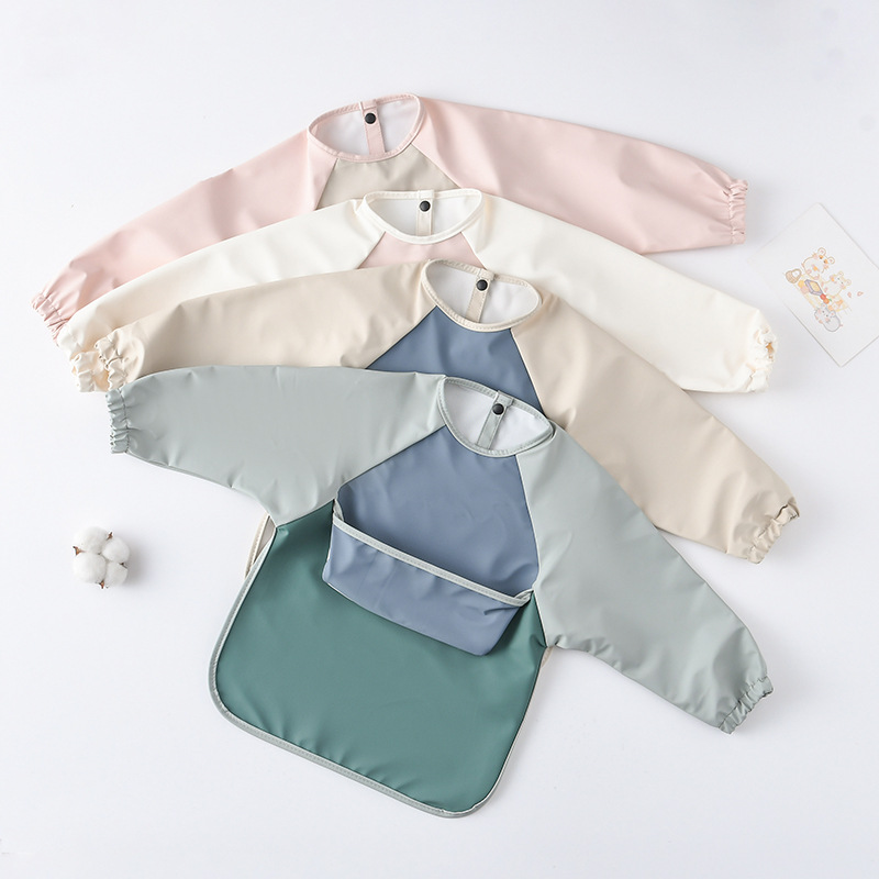 Kids Baby Long Sleeved PU Bibs - Art Craft 3 Year Old ulasan dan harga