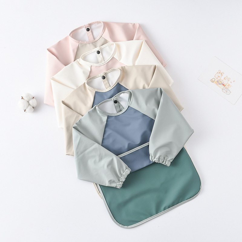 Kids Baby Long Sleeved PU Bibs - Art Craft 3 Year Old ulasan dan harga