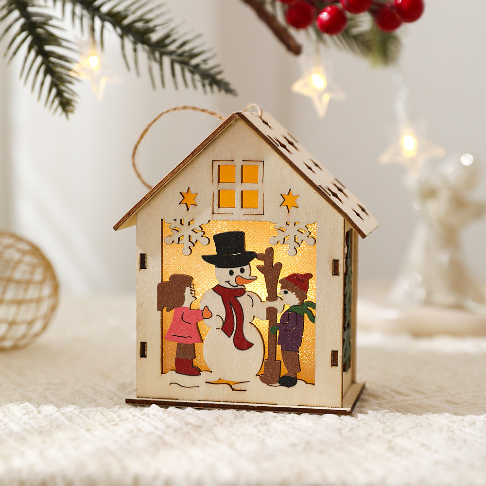 3D Wooden Christmas House Craf - Light Art And Craft ulasan dan harga