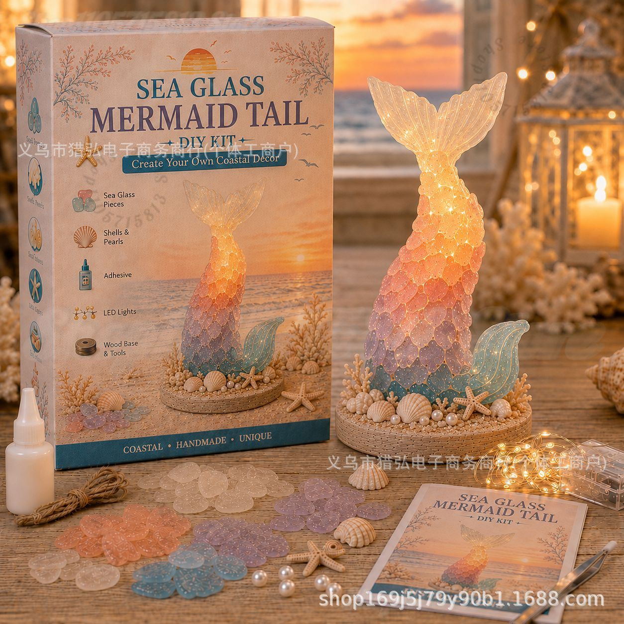 DIY Sea Glass Mermaid Tail Lig - Art Craft Kit ulasan dan harga