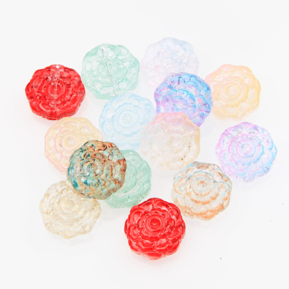 30pcs Glass Rose Flower Beads  - Art Craft Flower Making ulasan dan harga