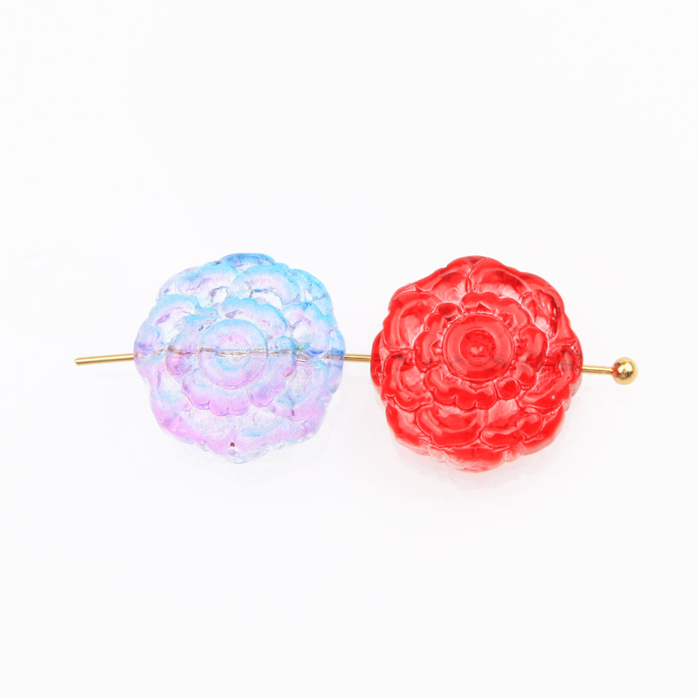 30pcs Glass Rose Flower Beads  - Art Craft Flower Making ulasan dan harga