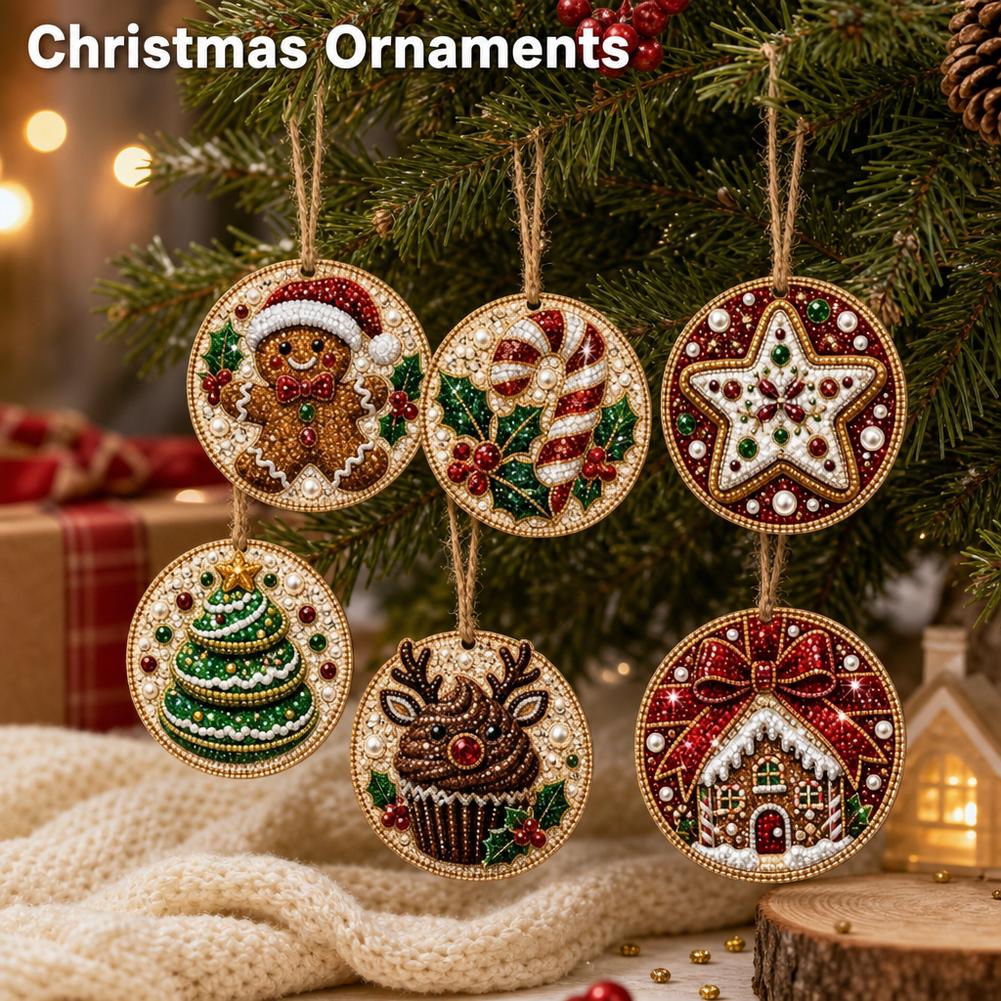 6Pcs Christmas Ornaments Diamo - Art Craft Kit ulasan dan harga