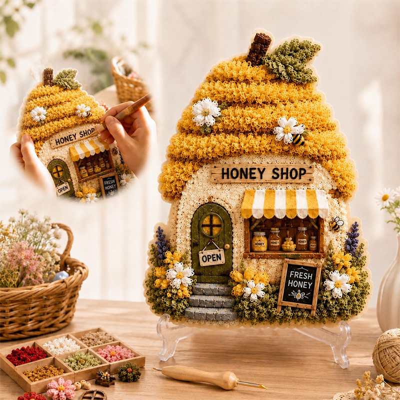 3D Mushroom House Poke Art DIY - Art Craft Kit ulasan dan harga