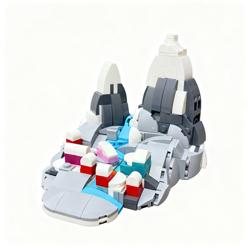 304pcs MOC Microscale Mountain - Art Craft Village ulasan dan harga