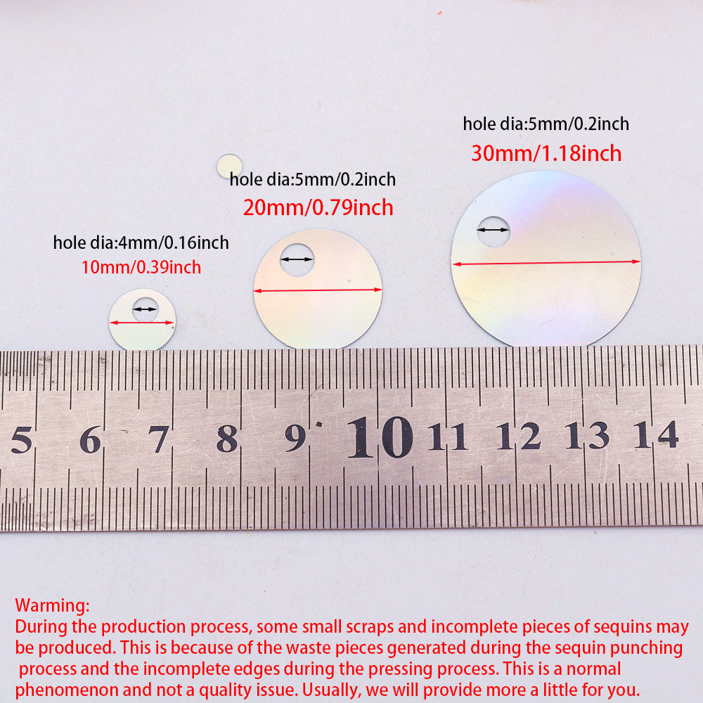 10/20/30mm Large Hole Holograf - Art Craft Flower Making ulasan dan harga