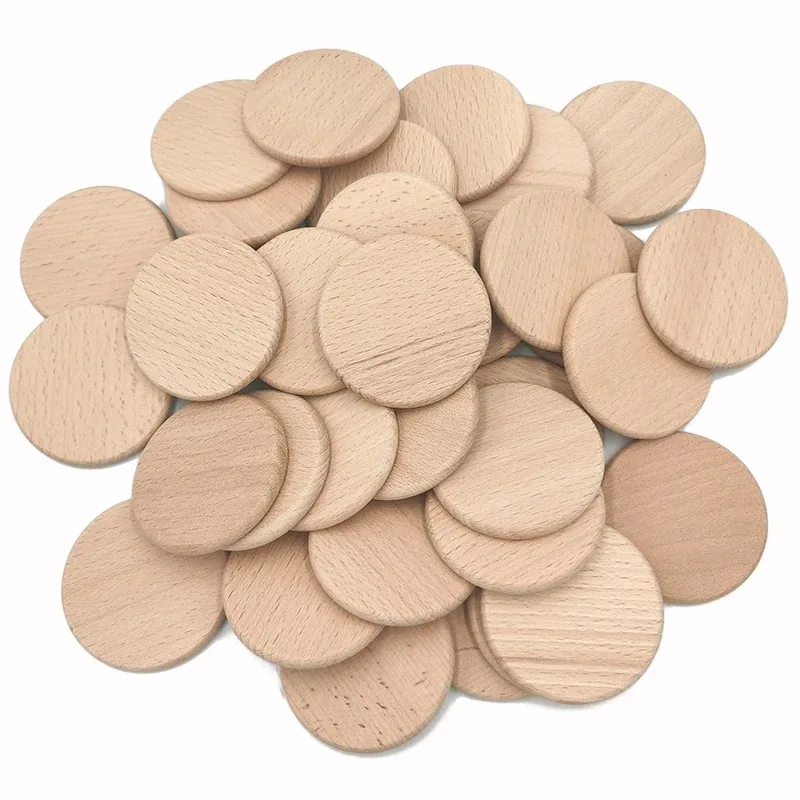 50PCS Round Unfinished Wood Cu - Art Craft Game ulasan dan harga