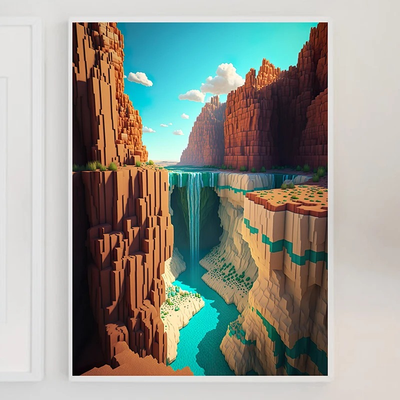 M-Minecraft Poster Mine Game P - Art Craft Game ulasan dan harga